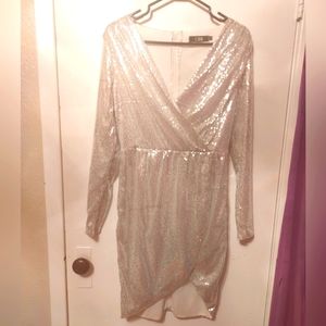 Worn Once CBR Large Silver Sequined Minidress